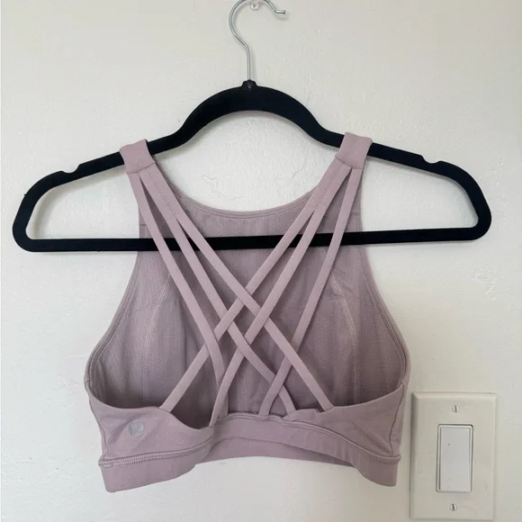 Lululemon Mauve High Neck Energy Bra - Picture 2 of 3